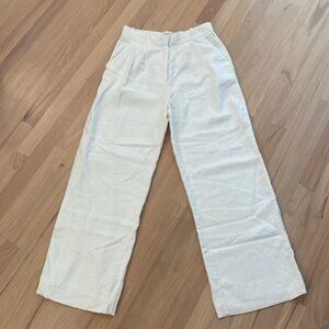 Abercrombie Sloane White Linen Pants